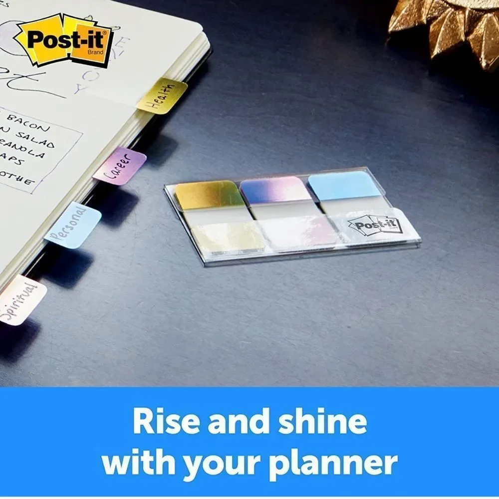 NWT Post-It Foil Tabs, Iridescent Colors, 36 Tabs/Pack